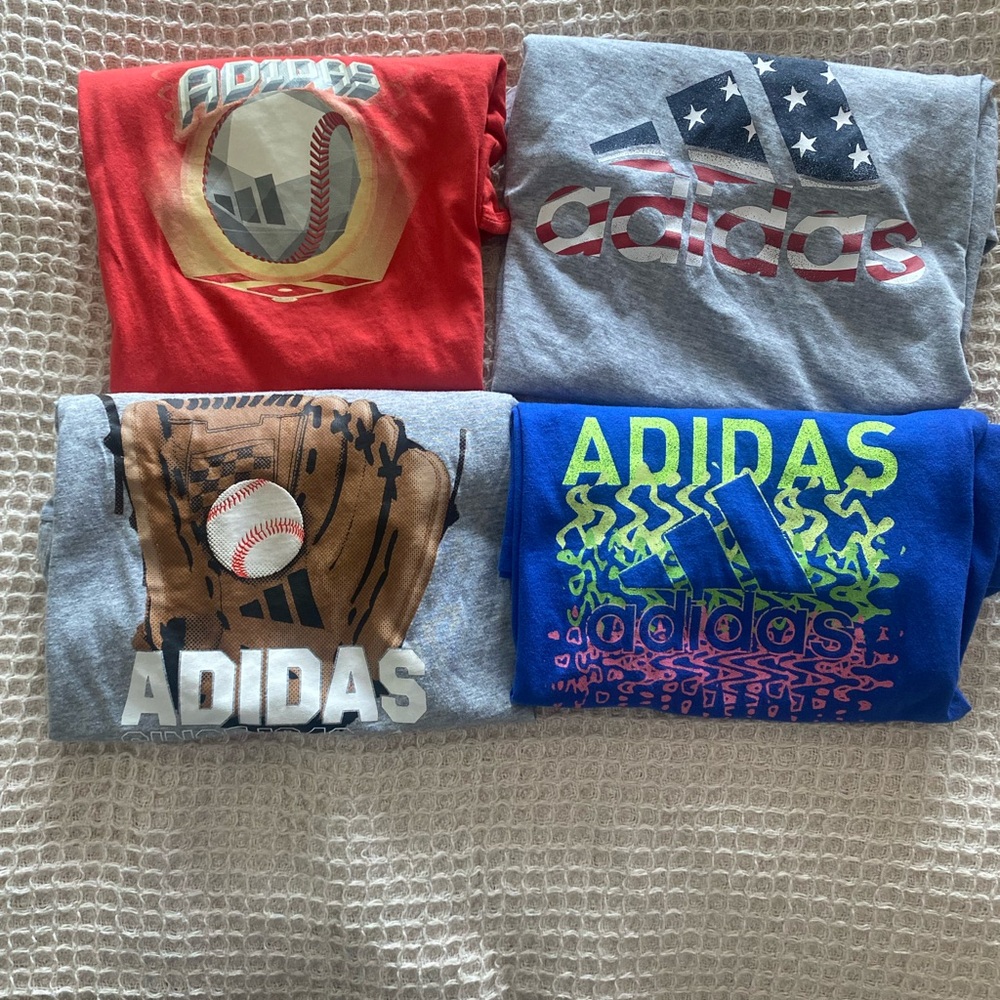 Adidas Kids Short Sleeve Tees - Red, Gray, Blue